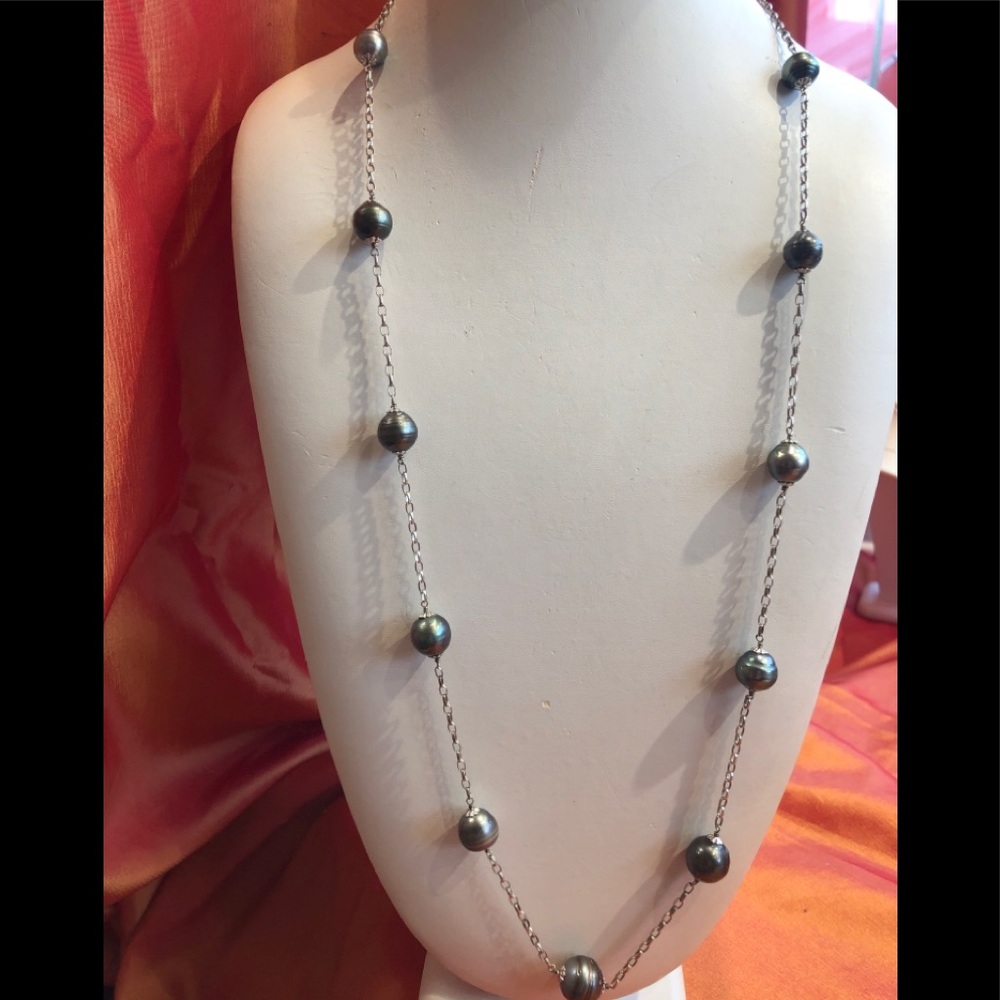 Sterling silver pearl necklace